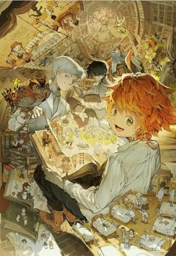 Puzzle 1000 Teile Japanisches Abenteuer-Anime Emma.Norman.Ray Promised Poster Dekompressionsspiel Für Erwachsene Spielzeug Geschenk Df44Pq 52x70CM von TNTEVX
