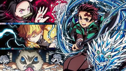Puzzle 1000 japanische Anime-Dämonen Tanjirou Poster für Erwachsene Lernspielzeug Puzzles Xq430Zp 26x38CM von TNTEVX