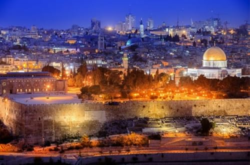 Puzzle 2000 Teile Jerusalem Stadtbild Landschaften Poster Für Erwachsene Kinder Spiele Lernspielzeug Geschenk Kx304Zy 70x100CM von TNTEVX