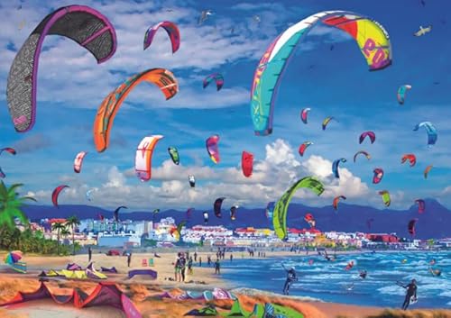 Puzzle 2000 Teile Kitesurfing-Kunstposter Puzzle für Erwachsene Lernspiel Familiendekompressionsspielzeug Vy24Nt 70x100CM von TNTEVX