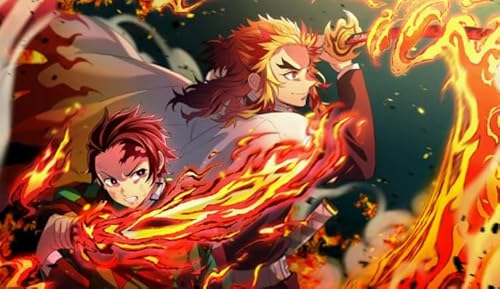 Puzzle 2000 Teile Klassisches Anime-Tanjirou-Poster Buntes Geschicklichkeitsspiel für die ganze Familie Erwachsene Vw48Qp 70x100CM von TNTEVX