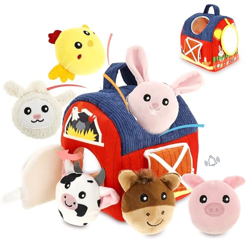 Baby Spielzeug 0-3 Jahre alt,Weiches Bauernhof-Spielzeug mit 6 kleinen Plüsch-Betrieb-Tieren,Tragbares Baby-Montessori-Spielwaren,Niedliches Bauernhof-Sinnesspielzeug für Babys Kleinkinder Geschenk Baby Spielzeug 0-3 Jahre alt,Weiches Bauernhof-Spielzeug mit 6 kleinen Plüsch-Betrieb-Tieren,Tragbares Baby-Montessori-Spielwaren,Niedliches Bauernhof-Sinnesspielzeug für Babys Kleinkinder Geschenk von TNTGMG