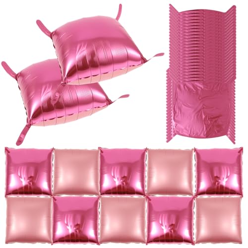 Folienballons,Doppelseitige rosa Folienballons,55×55 cm,Quadratische Wandhintergrund Mylar Ballons,Wiederverwendbare Aluminium Geburtstag Ballons für Graduierung Hochzeit Geburtstag Partei(36PCS) von TNTGMG