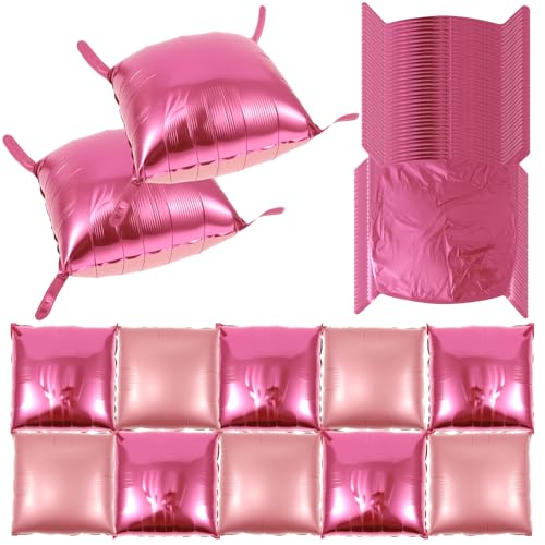 Folienballons,Doppelseitige rosa Folienballons,55×55 cm,Quadratische Wandhintergrund Mylar Ballons,Wiederverwendbare Aluminium Geburtstag Ballons für Graduierung Hochzeit Geburtstag Partei(48PCS) von TNTGMG