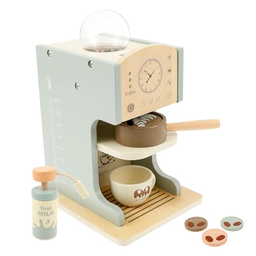 Kaffeemaschine Spielzeug,9 Stück hölzerne Kaffeemaschine Zubehör Set,Spielen Kaffeekochen Routine,Stimuliert fantasievolles Vorstellungsspiel und Leb,Coffee Shop Spielset für ab 3 Jahren Kaffeemaschine Spielzeug,9 Stück hölzerne Kaffeemaschine Zubehör Set,Spielen Kaffeekochen Routine,Stimuliert fantasievolles Vorstellungsspiel und Leb,Coffee Shop Spielset für ab 3 Jahren von TNTGMG