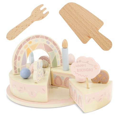 Kuchenspielzeug,Holzgeburtstagskuchen-Spielzeug, künstlicher Kuchen mit Kerzen, Messer, Gabel, DIY-Spielzeugset zum Schneiden und Spielen, Rollenspiel-Lebensmittelspielzeug für Kinder Kuchenspielzeug,Holzgeburtstagskuchen-Spielzeug, künstlicher Kuchen mit Kerzen, Messer, Gabel, DIY-Spielzeugset zum Schneiden und Spielen, Rollenspiel-Lebensmittelspielzeug für Kinder von TNTGMG