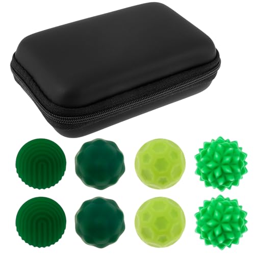 Magnetische Bälle, 8 Stück Silikon Zappelspielzeug mit Texturen und Aufbewahrungsbox, Kugeln Länge 3 cm, Magnet Ball Stress Relief Sensorik Spielzeug für Erwachsene, Jugendliche(Grün) von TNTGMG