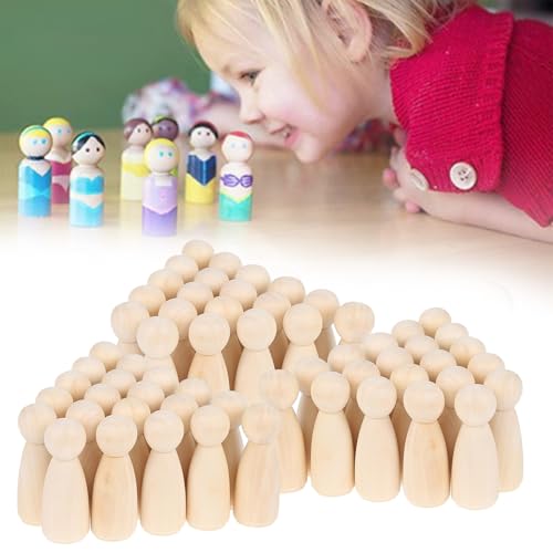 TNTGMG 60 Stück Holzpuppen,6,5 cm Große unbehandelte Holzpuppen,DIY-Malvorlagen für Puppenkörper,Kleine Engel-Puppen zum Bemalen, Dekoration,Bastelprojekte, Familienkonstellationsfiguren TNTGMG 60 Stück Holzpuppen,6,5 cm Große unbehandelte Holzpuppen,DIY-Malvorlagen für Puppenkörper,Kleine Engel-Puppen zum Bemalen, Dekoration,Bastelprojekte, Familienkonstellationsfiguren von TNTGMG
