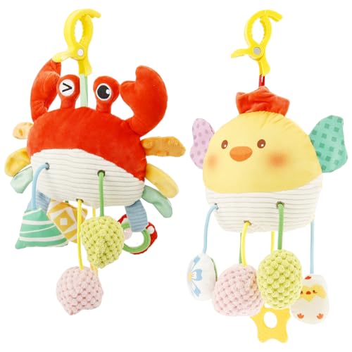 TNTGMG Autositz Spielzeug für Baby 0-6 Monate,2 Stück Krabbe Kinderwagen Spielzeug mit Klammer,Spiegel,Kleine Glocke,Rasseln,Crinkle,Squeaky,Hängende Kinderwagen Mobile Spielzeug,Plüsch Soft Rasseln TNTGMG Autositz Spielzeug für Baby 0-6 Monate,2 Stück Krabbe Kinderwagen Spielzeug mit Klammer,Spiegel,Kleine Glocke,Rasseln,Crinkle,Squeaky,Hängende Kinderwagen Mobile Spielzeug,Plüsch Soft Rasseln von TNTGMG