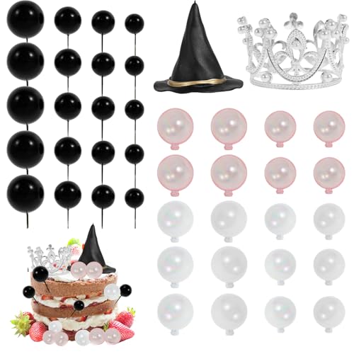 Tortenaufleger,42pcs Hexe Thema Party Kuchen Zubehör, personalisierte Kuchen Topper mit verschiedenen Farben Ballons, Kunststoff Cupcake Dekorationen für Kinder oder Erwachsene Tortenaufleger,42pcs Hexe Thema Party Kuchen Zubehör, personalisierte Kuchen Topper mit verschiedenen Farben Ballons, Kunststoff Cupcake Dekorationen für Kinder oder Erwachsene von TNTGMG