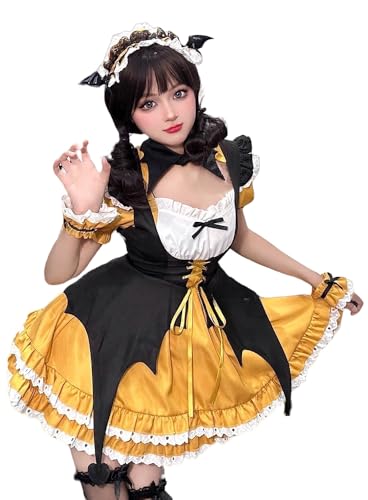 TO KU TOO YUO 4pcs Gothic Little Devil Maid Outfit Lolita Dress Set Anime Cosplay Kostüm Verkleidung Kostüm für Frauen (L) von TO KU TOO YUO