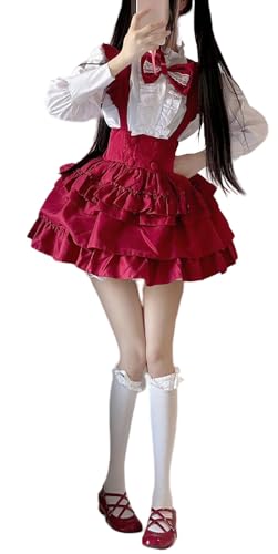 TO KU TOO YUO Süßes süßes Lolita-Kleider-Set, Lolita-Kostüm, Anime-Cosplay-Kostüm, für Damen, Größe M, 2 Stück von TO KU TOO YUO
