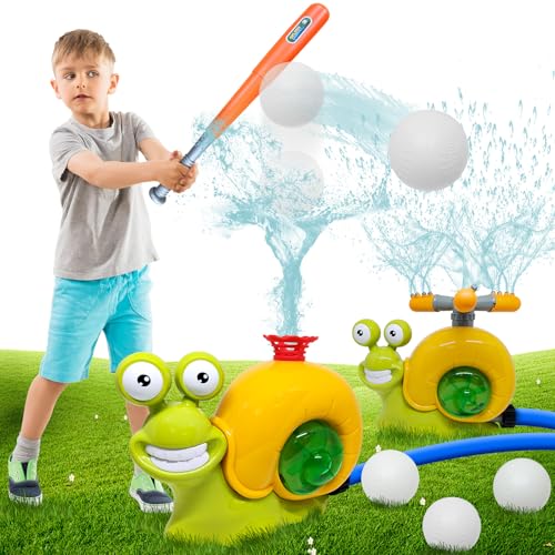 2 in 1 Wassersprinkler Baseball Spielzeug, 360° Roating Schnecke Sommer Wasserspielzeug Spiel mit 2 Sprinklerköpfen, Sprinkler Baseball & Wasserball Spielzeug 2 in 1 Wassersprinkler Baseball Spielzeug, 360° Roating Schnecke Sommer Wasserspielzeug Spiel mit 2 Sprinklerköpfen, Sprinkler Baseball & Wasserball Spielzeug von TOAPER