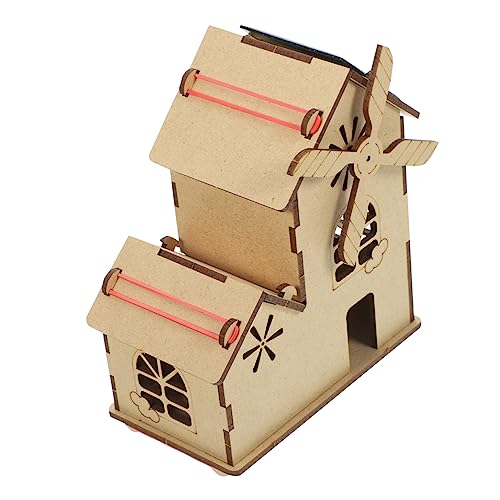 1 Satz Solarbetriebene Windmühlen Spielzeughaus Bausatz DIY Holzmodell für Pädagogisches Experiment Fördert Kreativität und Wissenschaftsinteresse für Weihnachten von TOBBOMEY