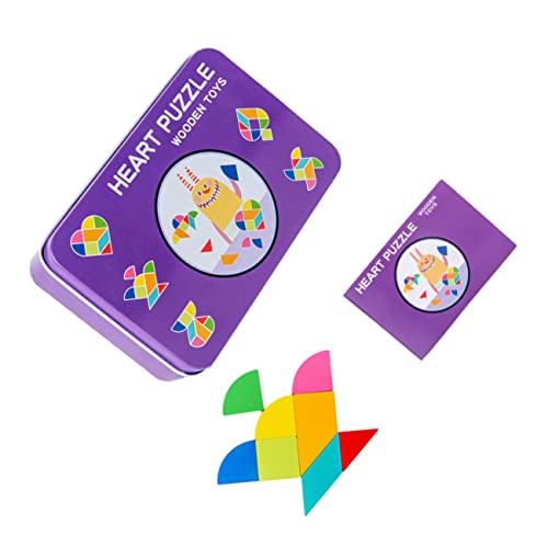 TOBBOMEY Puzzles Für Kinder Lernspielzeug 7-teiliges Holzpuzzle Mit Geometrischen Formen Und Aufbewahrungsbox Sicher Für Kleinkinder von TOBBOMEY
