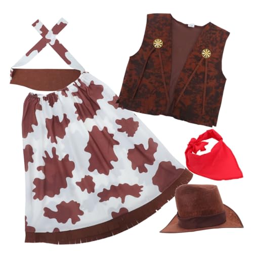 TOBBOMEY 1 Satz Cowgirl Kostüm Set für Teiliges Outfit mit Hut Bandana und Weste für Halloween und Mottopartys Langlebig und Bequem für Stundenlangen Tragekomfort TOBBOMEY 1 Satz Cowgirl Kostüm Set für Teiliges Outfit mit Hut Bandana und Weste für Halloween und Mottopartys Langlebig und Bequem für Stundenlangen Tragekomfort von TOBBOMEY