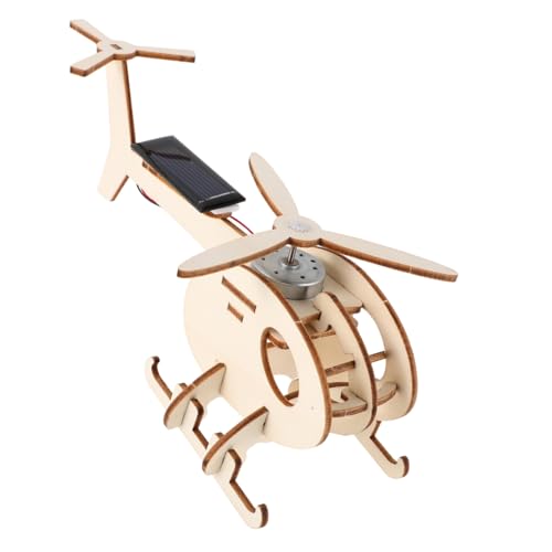 TOBBOMEY 1 Satz DIY Solarbetriebener Hubschrauber Bausatz für Wissenschaftliches Lernspielzeug mit Einfach zu Montierendes Holzflugzeug für Kreative Entdeckungen und Pädagogische Erlebnisse von TOBBOMEY