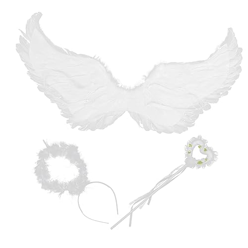 TOBBOMEY Set Für Damen-engelskostüme Mit Stirnband Und Dekorativen Feenflügeln Als Requisite Für Partys Halloween Cosplay von TOBBOMEY