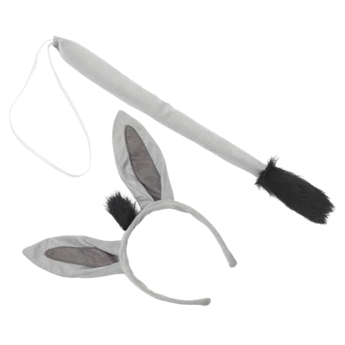 TOBBOMEY 1 Satz Esel-kleidungszubehör Tierkostüm Süßes Eselsohren-Stirnband Eselsschwanz Esel Plüsch-Cosplay-kostüm Eselkostüm Für Erwachsene Eselsohren Und Kuh Tiere Plastik Grey TOBBOMEY 1 Satz Esel-kleidungszubehör Tierkostüm Süßes Eselsohren-Stirnband Eselsschwanz Esel Plüsch-Cosplay-kostüm Eselkostüm Für Erwachsene Eselsohren Und Kuh Tiere Plastik Grey von TOBBOMEY