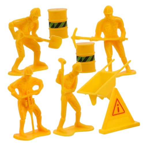 TOBBOMEY 1 Satz Konstruierte Kuchendekoration Baustellen Kuchen Deko Bauarbeiter tortenzubehör Bauarbeitermodelle bezaubernde Arbeiterfiguren Plastik von TOBBOMEY