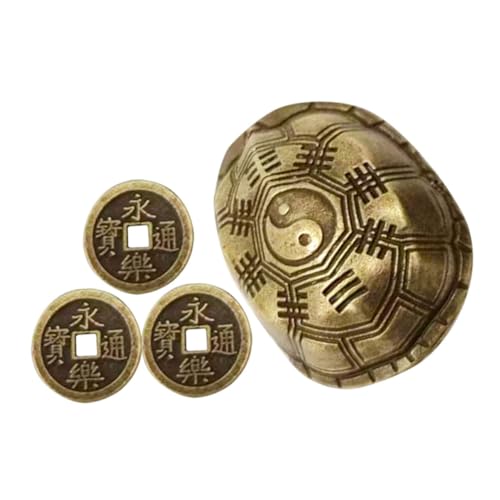 TOBBOMEY 1 Satz Messing Schildkrötenpanzer Dekofigur Vintage Ornament mit Chinesischen Münzen Handgefertigtes Feng Shui für Schreibtisch und Wohnraumgestaltung TOBBOMEY 1 Satz Messing Schildkrötenpanzer Dekofigur Vintage Ornament mit Chinesischen Münzen Handgefertigtes Feng Shui für Schreibtisch und Wohnraumgestaltung von TOBBOMEY