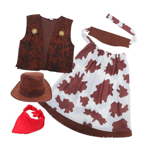 TOBBOMEY 1 Satz Teiliges mit Hut Weste Rock und Bandana für Halloween und Kostümpartys Atmungsaktive Materialien für Hohen Tragekomfort von TOBBOMEY