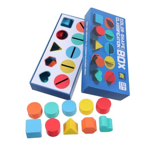 TOBBOMEY 1 Schachtel Holzfarben Sortierbox Montessori Lernspielzeug für Kleinkinder Farbenfrohes Formen Steckspiel zur Feinmotorik und Sowie Formerkennung Nachhaltiges Pädagogisches für von TOBBOMEY