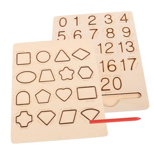 TOBBOMEY 1 Set Holzrille, Doppelseitig, Für Säuglinge Und Kleinkinder, Vorschule, Früherziehung, Alphanumerisches Schreibstiftbrett, Übungsbrett, Spielzeug, Kinder, Lernspielzeug, Kinder, von TOBBOMEY
