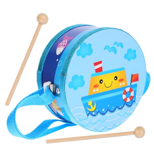 TOBBOMEY 1 Set Kinder Hüfttrommel Spielzeug, Hand Percussion Spielzeug, Kleinkind Trommel, Kinder Musikinstrumente, Musikinstrument, Schlagtrommel, Handtrommel Mit Trommelstock, Kleinkind von TOBBOMEY