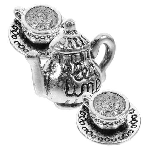 TOBBOMEY 1 Set Mini Aus Metall, Miniatur Dinge, Teezubehör, Mini Hauszubehör, Mini Hausdekor, Miniatur Teetasse, Miniatur , Puppenhaus Teetasse, Küchenspielset, Mini von TOBBOMEY