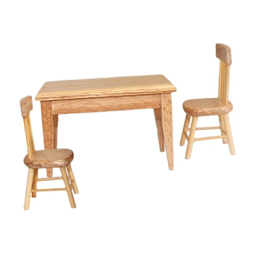 TOBBOMEY 1 Set Miniatur Esstisch Und Stühle, Holz Miniaturmöbel, Puppenhaus, Miniaturmöbel, Puppenhaus, Mini Holztisch, Puppenhaus, Mini Möbel, Mini Holzstühle TOBBOMEY 1 Set Miniatur Esstisch Und Stühle, Holz Miniaturmöbel, Puppenhaus, Miniaturmöbel, Puppenhaus, Mini Holztisch, Puppenhaus, Mini Möbel, Mini Holzstühle von TOBBOMEY