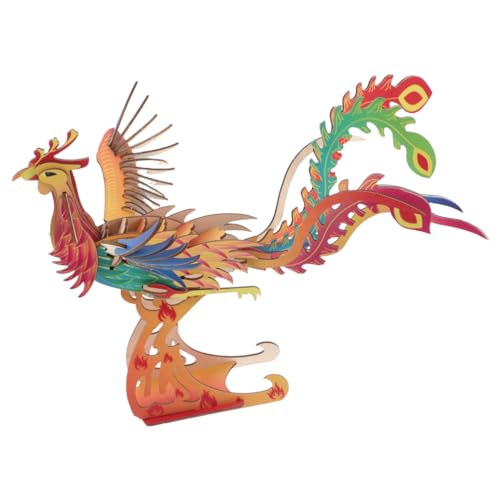 TOBBOMEY 1 Set Phoenix Dreidimensionales Puzzle Tierpuzzle Phoenix Spielzeugmodell Tiermodelle DIY Tier Holzhandwerk Vogelmodell von TOBBOMEY