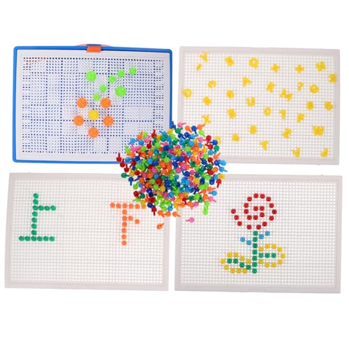 TOBBOMEY 1 Set Pilz Nagel Puzzle Steckbrett, Kinder Steckbrett Spielzeug, Kunst, Kreativität, Pilz Steckpuzzle, Kreatives Mosaik Puzzle, Steckbrett Für Kleinkinder, Bohrspiel Für von TOBBOMEY
