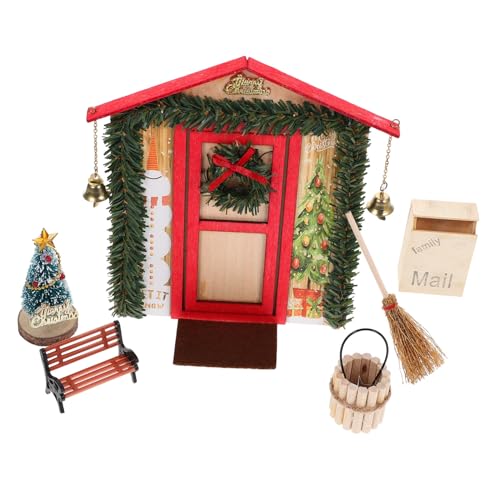 TOBBOMEY Weihnachtsdeko Für Puppenhaus - 36-teiliges Puppenhaus-Set Puppenhaustür Miniatur-weihnachtsschmuck Spielzeughaus- von TOBBOMEY