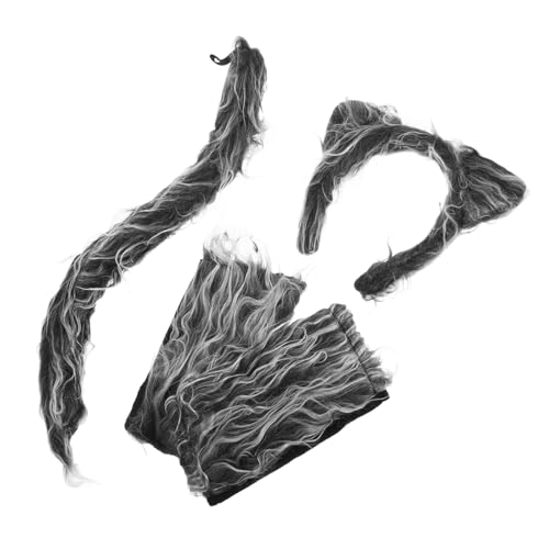 TOBBOMEY 1 Set Werwolf Kostüm Set, Dekoratives Tierkostüm, Tierschwanz, Cosplay, Cosplay Requisite, Cosplay Kit, Cosplay Kostüm, Wolf, Cosplay Handschuhe, Cosplay Tierkostüm von TOBBOMEY