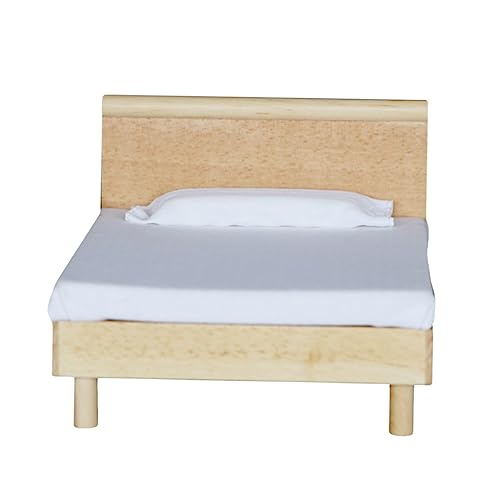 TOBBOMEY 1 Stück Eiche Mini Doppelbett Modell Miniaturbett Zubehör Doppelbett Modell TOBBOMEY 1 Stück Eiche Mini Doppelbett Modell Miniaturbett Zubehör Doppelbett Modell von TOBBOMEY