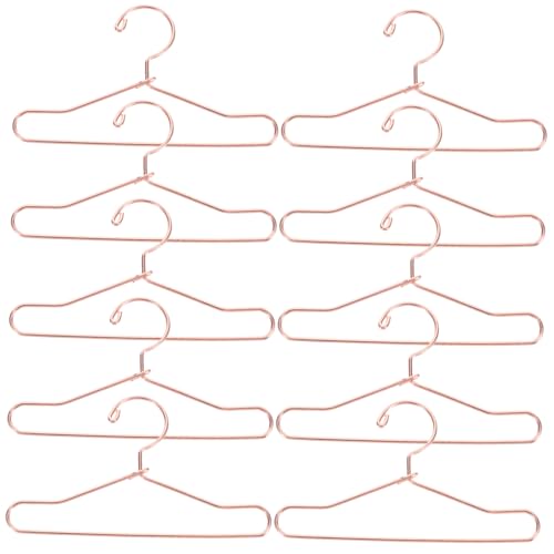 TOBBOMEY 10 Stück 75 cm Mini Puppe, Zarte Kleine Kleiderbügel, Puppenrock Kleiderbügel, Miniatur Kleiderbügel Aus Metall, Puppenkleid Kleiderbügel, Mini Requisiten, Zarte Mini von TOBBOMEY