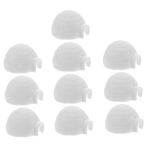 TOBBOMEY 10 Stück Iglu Modell, Iglu Figuren, Iglu Ornament Für Kinder, Kleines Iglu Bastelset, Kinder Iglu Spielzeugfiguren Für Kleinkinder, Iglu Figuren, Iglu Statue, Iglu Ornamente, Iglu von TOBBOMEY