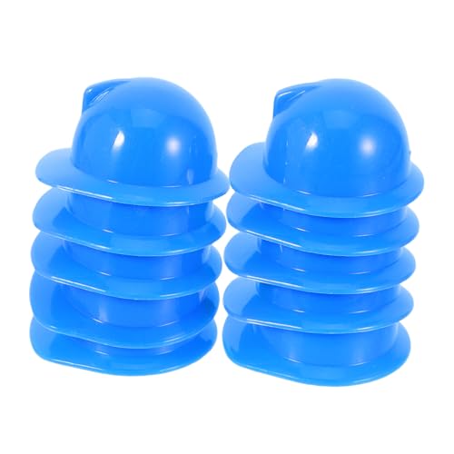 TOBBOMEY 10 Stück Kleiner Bauhelme aus Kunststoff für Puppen Kreative Kleiner Schutzhelme für Selbstgemacht Puppenkostüme Bau Geburtstagsfeiern Tierdekorationen und Bastelprojekte von TOBBOMEY