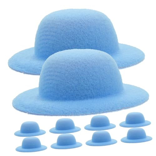 TOBBOMEY 10 Stück Mini Strohhut, Webhut, Puppe, DIY Puppenhut, DIY Hüte, Basteln, Foto Requisiten Zubehör, Miniatur Hüte, Mini Strickmützen, Puppenhaushut, Foto Requisiten, Mini Haushut von TOBBOMEY