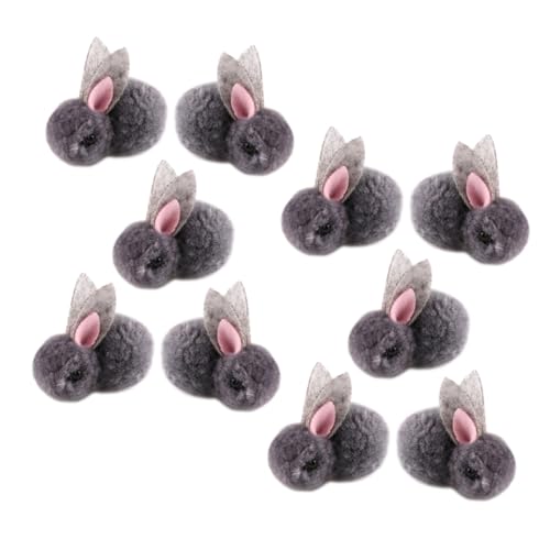 TOBBOMEY 10 Stück Plüschhase, DIY Zubehör, Hutdekor, Kleidungsstück Ornament, Kleine Kaninchenpuppe, Kleidung Schmücken, DIY Kaninchen Ornament, Kaninchenpuppe Für Kleidungsdekor, Mini von TOBBOMEY