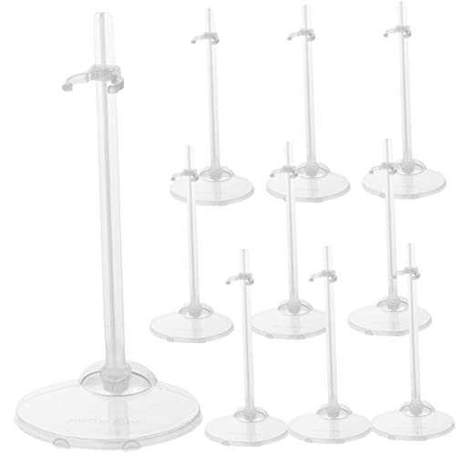 TOBBOMEY 10 Stück Puppenhaus Puppenständer, Puppenfiguren Displayhalter, Puppen Displayhalterung, Transparenter Puppenständer, Puppenstützhalter, Puppenhandgelenkstützen, Praktische von TOBBOMEY