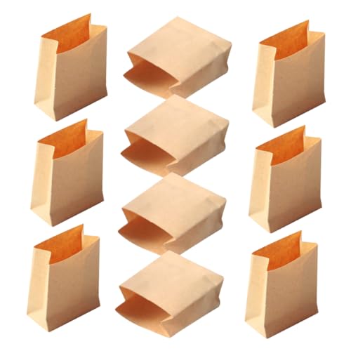 TOBBOMEY 10 Stück Puppenhaus Verpackungstüten, Papier Sandwichtüten, Mini Sachen, Kleine Papiertüten, Papier Snacktüten, Papier Kekstüten, Kleiner Umschlag, Kleine Verpackungstüten, von TOBBOMEY