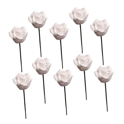 TOBBOMEY 10 Stück Puppenhausdekoration Rose Winzig Blumen Ungefärbt Klein Szene Miniatur Gefälscht Modellierspielzeug Selber Machen Simulationsblume Ton Weiß TOBBOMEY 10 Stück Puppenhausdekoration Rose Winzig Blumen Ungefärbt Klein Szene Miniatur Gefälscht Modellierspielzeug Selber Machen Simulationsblume Ton Weiß von TOBBOMEY