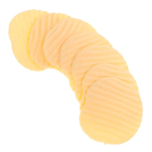 TOBBOMEY 10 Stück Simulierte Kartoffelchips, Künstliche Kartoffelchips, Kartoffelchip Ornamente, Lebensechte Spielzeuge, Kartoffelchip Spielzeug, Gefälschte Kartoffelchip Dekoration, von TOBBOMEY