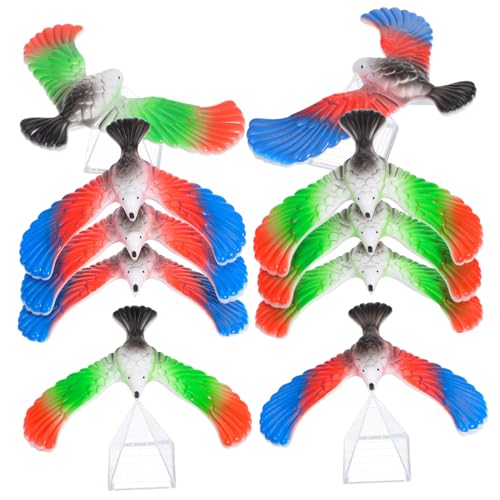 TOBBOMEY 10 Stück Teiliges Balance Vogel Kunststoff Finger Balancier Adler Pädagogisches Physik Lernspielzeug für Fördert Gleichgewicht Schwerkraftverständnis Zufällige Zufällige Farbe von TOBBOMEY