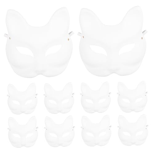 TOBBOMEY 10 Stück Teiliges DIY Fuchs Papiermaske Unbemalt Umweltfreundlich zum Bemalen Leichte Cosplay Maskerade für Erwachsene und Kreative Halloween Karneval Gesichtsmaske TOBBOMEY 10 Stück Teiliges DIY Fuchs Papiermaske Unbemalt Umweltfreundlich zum Bemalen Leichte Cosplay Maskerade für Erwachsene und Kreative Halloween Karneval Gesichtsmaske von TOBBOMEY