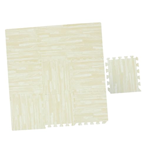 TOBBOMEY 10 Stück Teiliges Eva Krabbelmatten rutschfeste Puzzlematte mit Holzmaserung Schadstofffrei Atmungsaktiv und Langlebig als Spielmatte und Bodenschutz für Kinderzimmer von TOBBOMEY