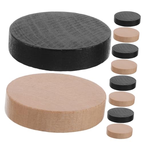 TOBBOMEY 10 Stück Teiliges Holz Schachzubehör Schnellspiel Puckset Große Schwarze und Naturfarbene Figuren Interaktives Familienspiel für Zuhause Schule und Soziale Anlässe Einfache von TOBBOMEY