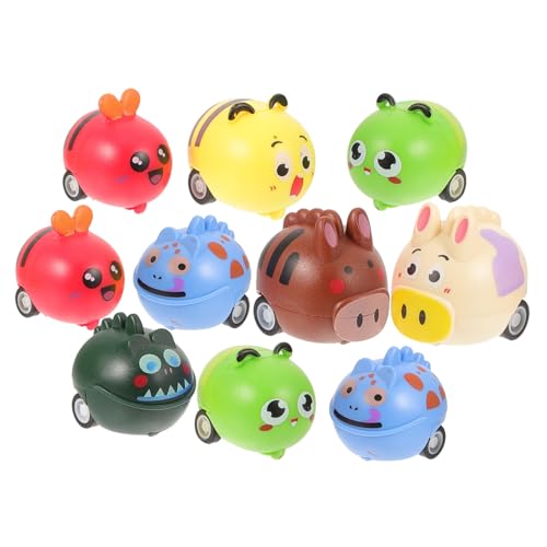 TOBBOMEY 10 Stück Teiliges Kleiner Friktionsfahrzeuge mit Niedlichen Tier Motiven Bunte Nachziehspielzeuge für Jungen und Mädchen Ab Jahren Robustes Fahrzeug der Motorik TOBBOMEY 10 Stück Teiliges Kleiner Friktionsfahrzeuge mit Niedlichen Tier Motiven Bunte Nachziehspielzeuge für Jungen und Mädchen Ab Jahren Robustes Fahrzeug der Motorik von TOBBOMEY